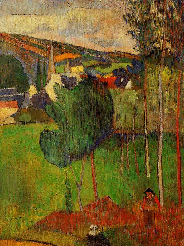 Paul Gauguin View of Pont Aven from Lezaven